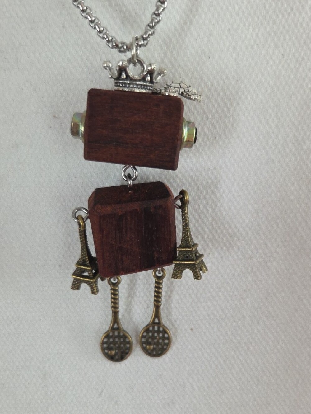 NWOT Steampunk "Love"  Robot Pendant Necklace - Picture 6 of 8